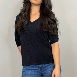 H&M Black Glitter Blouse